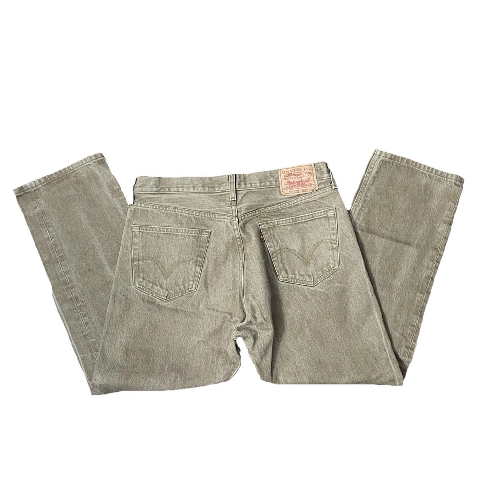 Levis Red Tag 501 Jeans Mens Original Button Fly Color Beige 36x30 Straight Fit - Picture 6 of 11
